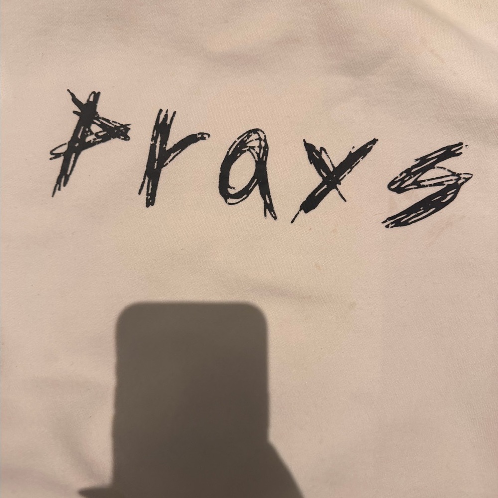 Prays Studios White Crewneck Sweatshirt Black Logo Size M unisex - Picture 7 of 9